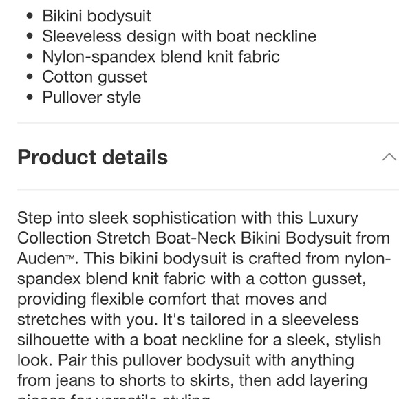 🌺 Auden Luxe Boatneck fully lined bodysuit - Picture 3 of 5